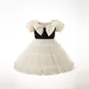 Robes de fille 2024 espagnol vintage lolita princesse robe de bal arc arc manche de poche de conception d'anniversaire baptême eid fête pour filles a3494
