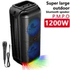 Power 1200W Super كبير في الهواء الطلق Bluetooth Ser 6 بوصة مزدوجة القرن مضخم الصوت تحت الصوت المحمولة صوت الباص مع MIC Y240126