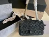 CF 25 Luxe dames designer schoudertas Tweed klassieke flap dames crossbody mode lederen ketting met handtas