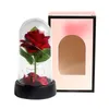 Fiori decorativi Rosa artificiale Regalo di San Valentino Vetro luminoso Copertura in plastica LED Lamina luminosa Fiore Decorazioni per matrimoni Regali