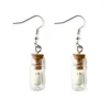 Dangle Earrings Y1UB White Specter In Glass Bottle Glow The Dark