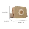 Evening Bags Luxury Bag Woman Brand Celebrating Sunflower Fashion Small Square Rattan Straw Girl Crossbody High Quality Shoulder