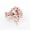 Clusterringen Luxe roségouden kleuren voor dames Trendy metaal ingelegde witte stenen bruiloftsverlovingssieraden