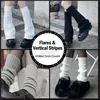 Damen-Socken, Lolita-Winter-Beinlinge, japanischer Stil, einfarbig, warm, dick, über Keen Y2k Herbsthaufen