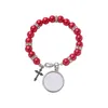 Pendentifs En gros 4 couleurs Bracelet de sublimation transfert de chaleur pendentif chapelet perle croix jésus métal fret maritime livraison directe maison Dhgip