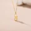 Ny konstgjord opal söt sier halsband mikroinmatad moissanite sten kattunge kassakedja smycken smycken