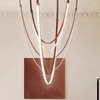 Lampes suspendues italienne minimaliste ceinture lustre salle d'exposition haute suspension duplex villa escalier modèle chambre LED salon