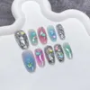 Handgemaakte Y2k pers op nagels kort schattig roze blauw Koreaanse zelfklevende kunstnagels kunstmatige acryl ster nageltip volledige dekking nagelkunst 240129