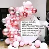 101PCS Set pastel Rose Gold Pink Balon Garland Arch Zestaw Anniversary Birthday Dekoracje Balon Balon Baby Shower Girl T169O