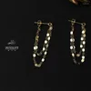 Stud Earrings Original 925 Sterling Silver 14k Gold Tassel Long For Women Luxury Jewelry Wholesale Money Items With