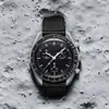 Designer CIOCERAMIC Planet Moon Mens Watches Black Sport Watch 42mm Nylon Watches Quartz Clock Relogio Masculino Stainless Sapphir213Q