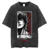 Homens camisetas Anime Grappler Baki Hanma Camisetas Unissex Harajuku Streetwear Moda Lavada Camisetas 100% Algodão Roupas de Verão Casual Wear