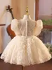 2024 Flower Girl Girls con onda da colpa per la damigella Girl Girls Gowns Pearls First Communion Dress Princess Children Birthing Birthday Dests 403