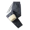 Pantalons pour hommes randonnée en duvet d'agneau pour l'automne hiver en peluche épais coupe-vent imperméable grande taille sport en vrac Leggings en coton