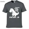 قمصان الرجال الصيفية تي ريكس-إذا كنت سعيدًا وأنت تعرف أنه من المضحك أن يشرد القميص رجل القطن القطني