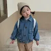Veste en jean pour enfants filles automne hiver coréen en peluche épaisse à manches longues enfants chaud polaire bébé manteau 240125