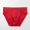 Cuecas de seda amoreira homens suaves briefs bulge bolsa macio confortável knicker lingerie de seda masculino calcinha respirável