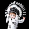 Enfant bébé casquette Style indien plume bandeau coiffure fête décoration Po accessoire maison décoratif hommes chapeau Y200903308J