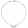 Saturnalhalsband Pearl Pärled Diamond Tennis Halsband Kvinna Silverkedjor Vintage Trendy Style Desigenr smycken278i