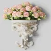 Vases Cupid Angel Shape Flower Pot Shelf Art Living Room Home Decoration Crafts Rococo Wall Hanging Garden Plaster Corbel Stereosc342o