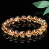 Strand JD 7A Top Quality Natural Citrine Beaded Bracelet Women Genuine Yellow Crystal Healing Stretch Bangles Yoga Meditation Jewelry