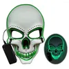 Party Supplies Skull Led Mask Masquerade Masks Neon Light Glow in the Dark Mascara Horror Glowing Masker Halloween Masque