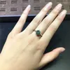 Pierścienie klastra klasyczne 925 srebrne okrągłe okrągłe genialne wycięte 2 D kolor zielony pierścień z pierścieniem moissanit