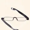 Solglasögon 360 ° Twist Presbyopic Gyeglasses Mini Pocket Pen Clip Readers Reading Glasses Portable Folding Anti Blue Light