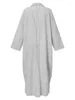 Robes décontractées 5XL Plus Taille Robe d'été Coton Cardigan rayé Lâche Grand Tempérament Banlieue Irrégulière Vêtements longs pour femmes