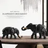 象の置物2ホームオフィス用の樹脂セットエル装飾テーブルトップモダンクラフトインド白い象の彫像装飾T2002147