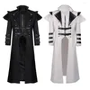 Trench da uomo Cappotto da uomo di media lunghezza antivento Medievale Royal Gothic Steampunk Cosplay per Halloween Spettacolo teatrale Retro