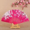 Decorative Figurines Silk Cloth Gold Edge Fans Chinese Traditional Dance Fan Style Customized Handmade Folding