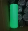 20oz Lichtgevende Sublimatie Tumbler Fluorescerende Skinny Tumbler Paasdag in Bulk Glow in Dark Creatieve Mokken RVS Waterfles ZZ