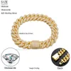 Factory Price 14mm Gold Plated 925 Sterling Silver Vvs Moissanite Diamond Iced Out Cuban Link Bracelet for Men