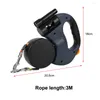 Colliers de chien HILIFE Fournitures pour animaux de compagnie Double laisse Roulette 3M Auto rétractable avec lampe de poche sac de déchets boîte corde de traction à double extrémité