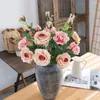 Decorative Flowers Artificial Plant Realistic Rose Flower Bouquet 3 Heads Bright Color Simulation Easy Maintenance Wedding