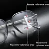 Lunettes de soleil rétro progressives multi-focus lunettes de lecture pour hommes femmes anti-lumière bleue fini près de loin presbytie lunettes dioptrie