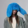 Y2k simpatici cappelli di coniglio di peluche per le donne autunno e inverno all'aperto caldo versione coreana personalità oversize grandi orecchie berretti 240131