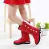 Boots 2024 Winter Children Snow Fashion Bow Girls Princess Knight Plus Velvet Kids High Casual Shoes