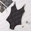 Sexy dos nu maillots de bain femmes lettre une pièce Biquinis creux maillot de bain concepteur imprimé rembourré Bikinis été chaud imprimé maillot de bain