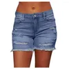 Shorts femininos cintura alta frisando mulheres jeans curtos moda sexy rasgado denim casual push up vintage streetwear