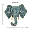 Broches wulibaby elefante espumante para mulheres unissex luxo 2 cores grande animal festa escritório broche presentes