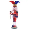 MYBLUE 37 cm Vintage en bois Clown Sculpture Statue casse-noisette Figurine poupée de noël ornements maison chambre décoration accessoires 20242Y