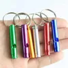 Keychains 6pcs/Bag Aluminium Emergency Whistle Keychain Safety Survival Tool Sturdy Light Keyring Loud Sound Hiking Camping Signal