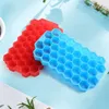 Ice Cream Tools Cube Tray Silicone Mold 37 Grid Honeycomb Shape Maker BPA Free with Lids DIY Popsicle Mould YQ240130