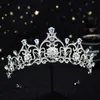 Açık mavi kristal tiara taç prenses gelin gelin kafa bandı saç takı aksesuarları moda başlık yarışçası pageant balo süsleri 231y