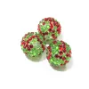 Beads Newest 20mm 100pcs/lot Clear Green/Bright Green/ Red Mixed Resin Rhinestone Beads For Chunky Christmas Necklace