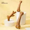 Dog Toys Chews Bite Resistant Pet Dog Chew Toys Molar Teeth Clean Stick Interesting Pine Wood Cute Bone Shape Durable Pet Accessories