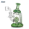 Hittn Girly Bong Dab Rig Bubbler Söt glas Bong Duschhuvud Perc Glass Vatten Pipe Oil Rig med 14 mm kvarts banger rökningstillbehör 6,7 tum