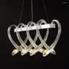 Pendant Lamps Atmospheric Light Luxury Glass Lamp Personality Design Heart-shaped Chandelier Simple Living Room Dining Bedroom Lighting